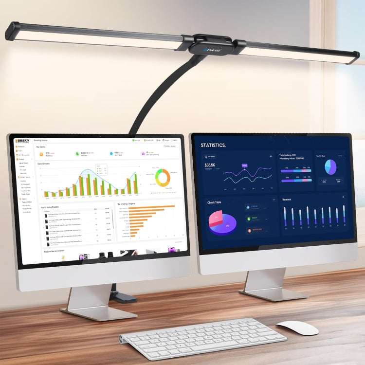 PULUZ Gooseneck Tube LED Fill Light Double Head Clip Desk Lamp (Black) - Selfie Light by PULUZ | Online Shopping UK | buy2fix