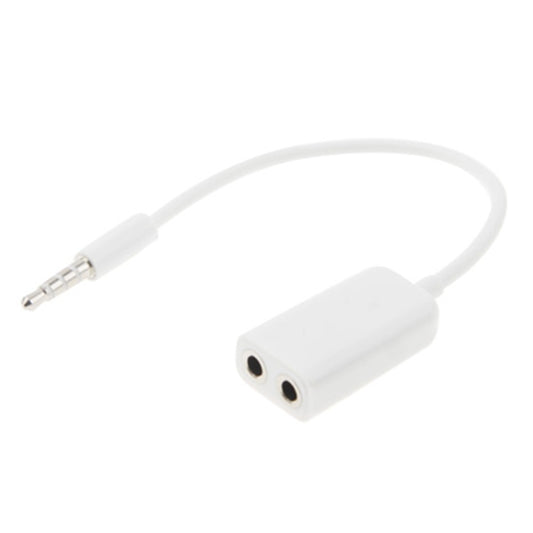 Stereo Audio Aux Cable 3.5mm Male to 2 Female Splitter Adapter, Compatible with Phones, Tablets, Headphones, MP3 Player, Car/Home Stereo & More(White) - Cable & Splitter by buy2fix | Online Shopping UK | buy2fix