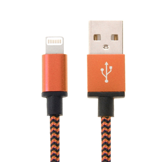 2m Woven Style 8 Pin to USB Sync Data / Charging Cable(Orange) - Normal Style Cable by buy2fix | Online Shopping UK | buy2fix