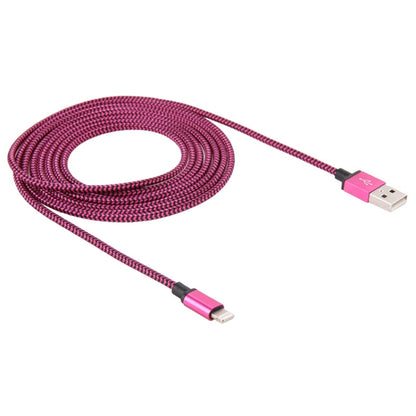 2m Woven Style 8 Pin to USB Sync Data / Charging Cable(Magenta) - Normal Style Cable by buy2fix | Online Shopping UK | buy2fix