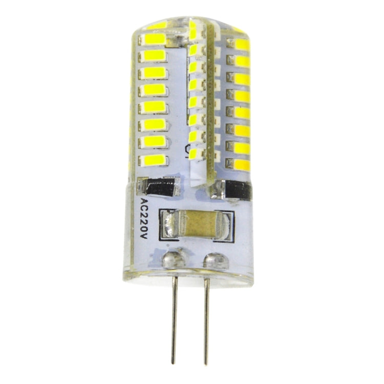 G4 4W 200LM  Silicone Corn Light Bulb, 64 LED SMD 3014, White Light, AC 220V - LED Blubs & Tubes by buy2fix | Online Shopping UK | buy2fix