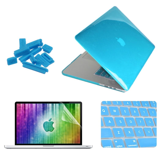 ENKAY for MacBook Pro Retina 13.3 inch (US Version) / A1425 / A1502 4 in 1 Crystal Hard Shell Plastic Protective Case with Screen Protector & Keyboard Guard & Anti-dust Plugs(Blue) - MacBook Pro Cases by ENKAY | Online Shopping UK | buy2fix