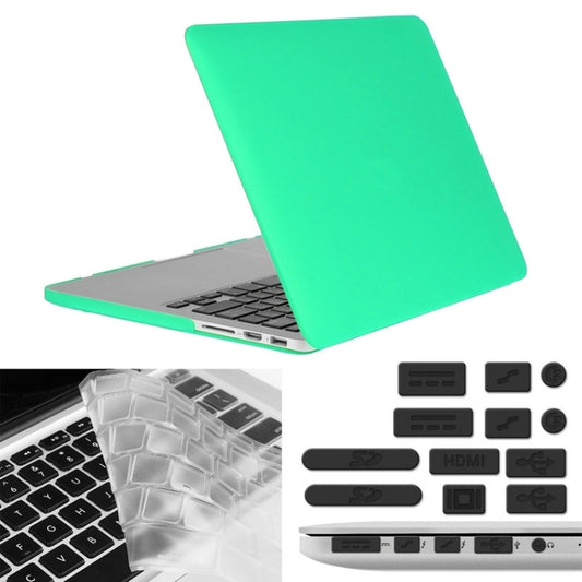 ENKAY for Macbook Pro Retina 15.4 inch (US Version) / A1398 Hat-Prince 3 in 1 Frosted Hard Shell Plastic Protective Case with Keyboard Guard & Port Dust Plug(Green) - MacBook Pro Cases by ENKAY | Online Shopping UK | buy2fix