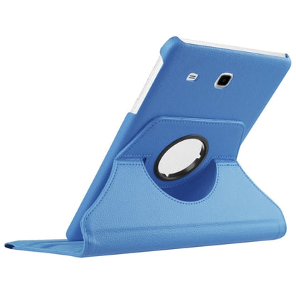 Litchi Texture Horizontal Flip Solid Color Leather Case with 360 Degrees Rotation Holder for Galaxy Tab E 9.6 / T560 / T561(Blue) - Other Galaxy Tab PC by buy2fix | Online Shopping UK | buy2fix