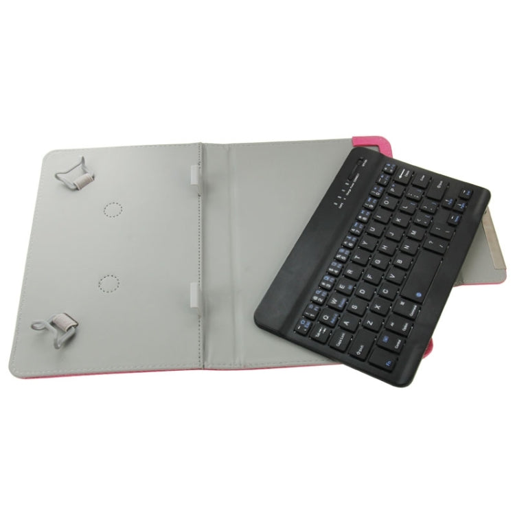 Universal Leather Tablet Case with Separable Bluetooth Keyboard and Holder for 10.1 inch Tablet PC(Magenta) - Universal Keyboard by buy2fix | Online Shopping UK | buy2fix