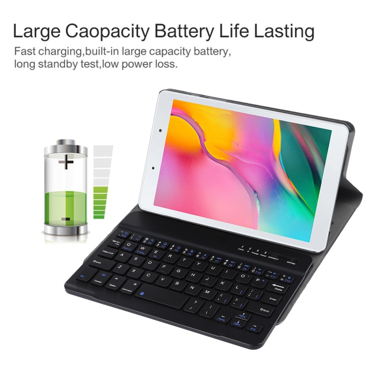 Ultra-thin Detachable Magnetic Bluetooth Keyboard Leather Tablet Case for Galaxy Tab A 8.0 2019 P200 / P205, with Holder(Black) - Samsung Keyboard by buy2fix | Online Shopping UK | buy2fix