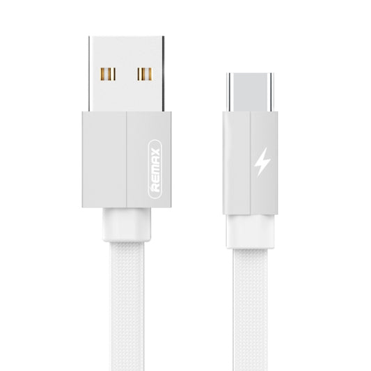 REMAX RC-094a 2m 2.4A USB to USB-C / Type-C Aluminum Alloy Braid Fast Charging Data Cable (White) - USB-C & Type-C Cable by REMAX | Online Shopping UK | buy2fix
