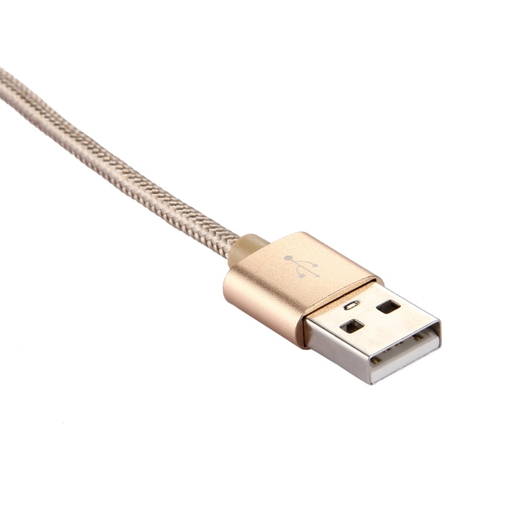 Knit Texture USB to USB-C / Type-C Data Sync Charging Cable, Cable Length: 2m, 3A Output(Gold) - USB-C & Type-C Cable by buy2fix | Online Shopping UK | buy2fix