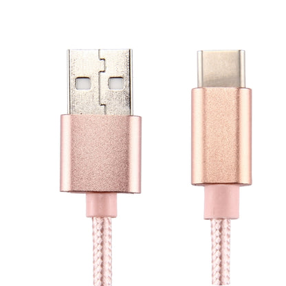 Knit Texture USB to USB-C / Type-C Data Sync Charging Cable, Cable Length: 2m, 3A Output(Rose Gold) - USB-C & Type-C Cable by buy2fix | Online Shopping UK | buy2fix