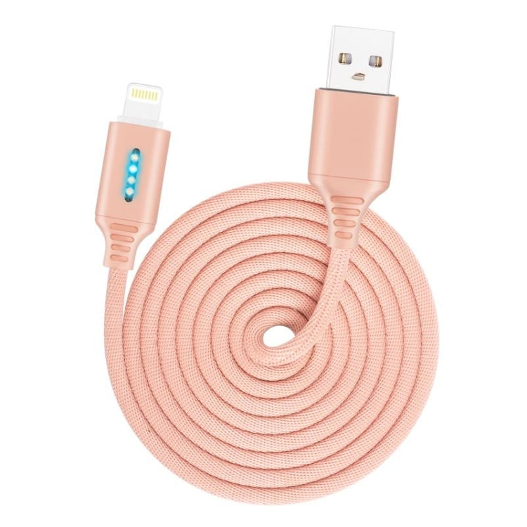 8 Pin Interface Zinc Alloy Marquee Luminous Intelligent Automatic Power off Charging Data Cable(rose gold) - Normal Style Cable by buy2fix | Online Shopping UK | buy2fix