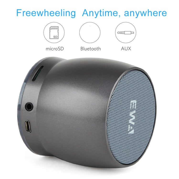 EWA A150 Portable Mini Bluetooth Speaker Wireless Hifi Stereo Strong Bass Music Boom Box Metal Subwoofer, Support Micro SD Card & 3.5mm AUX(Black Gray) - Desktop Speaker by EWA | Online Shopping UK | buy2fix