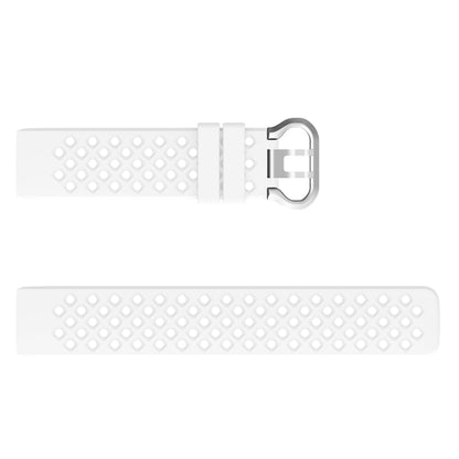 For Fitbit Charge 3 / 4 Hollow Square Silicone Watch Band Wristband(White) - Watch Bands by buy2fix | Online Shopping UK | buy2fix