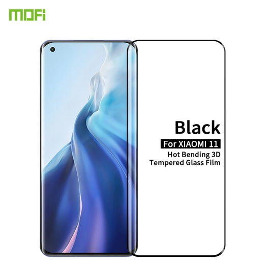 For Xiaomi Mi 11 MOFI 9H 3D Explosion Proof Hot Bending Full Screen Covered Tempered Glass Film(Black) -  by MOFI | Online Shopping UK | buy2fix