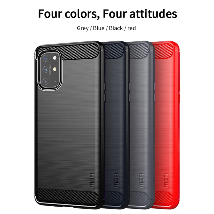 For OnePlus 8T MOFI Gentleness Series Brushed Texture Carbon Fiber Soft TPU Case(Blue) - OnePlus Cases by MOFI | Online Shopping UK | buy2fix