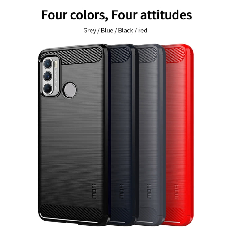 For Motorola G60 / G40 Fusion MOFI Gentleness Series Brushed Texture Carbon Fiber Soft TPU Case(Gray) - Motorola Cases by MOFI | Online Shopping UK | buy2fix