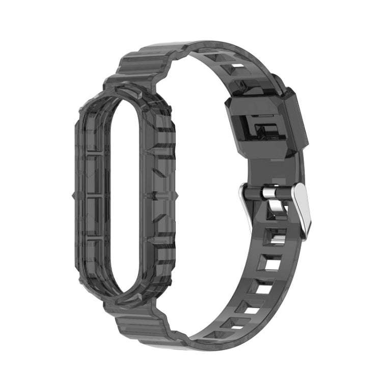 For Xiaomi Band 5 / Band 6 Transparent Case Watch Band(black) - Watch Bands by buy2fix | Online Shopping UK | buy2fix