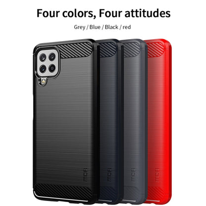 For Samsung Galaxy A22 4G MOFI Gentleness Series Brushed Texture Carbon Fiber Soft TPU Case(Red) - Galaxy Phone Cases by MOFI | Online Shopping UK | buy2fix