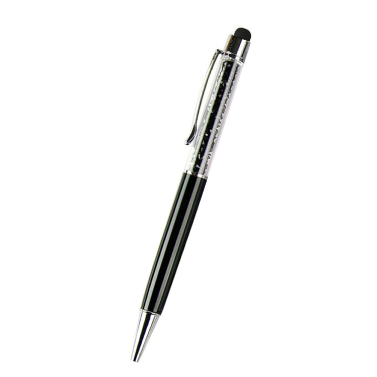 AT-22  2 in 1 Universal Flash Diamond Decoration Capacitance Pen Stylus Ballpoint Pen(Black) - Stylus Pen by buy2fix | Online Shopping UK | buy2fix