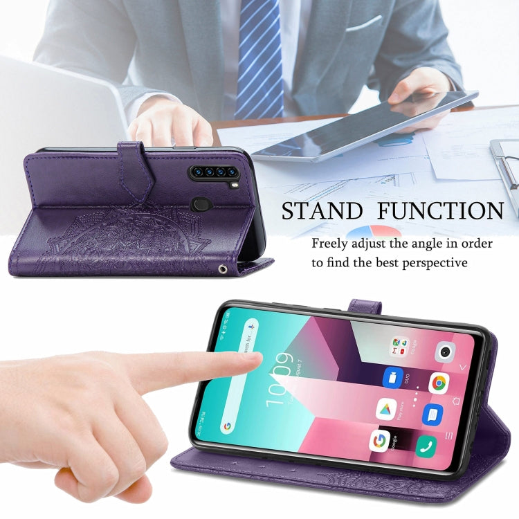 For Blackview A80 Pro Mandala Flower Embossed Horizontal Flip Leather Case with Holder & Three Card Slots & Wallet & Lanyard(Purple) - More Brand by buy2fix | Online Shopping UK | buy2fix