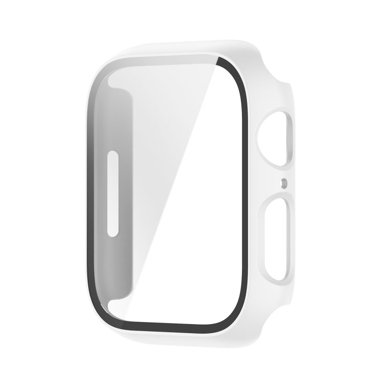 Shockproof PC Protective Case with Tempered Glass Film For Apple Watch Series 9 / 8 / 7 45mm(Burgundy) - Watch Cases by buy2fix | Online Shopping UK | buy2fix