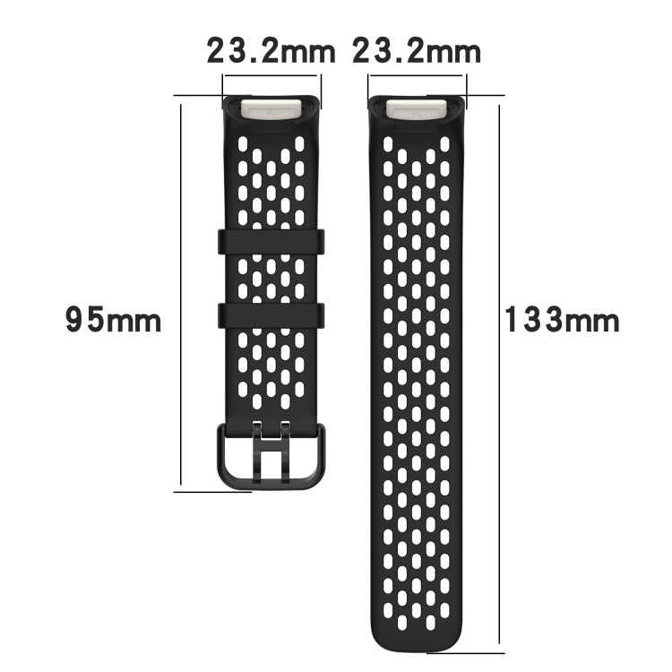 For Fitbit Charge 5 Monochromatic Breathable Silicone Watch Band(Red) - Watch Bands by buy2fix | Online Shopping UK | buy2fix
