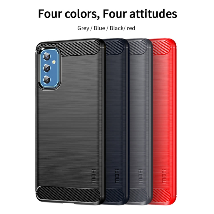 For Samsung Galaxy M52 5G MOFI Gentleness Series Brushed Texture Carbon Fiber Soft TPU Case(Red) - Galaxy Phone Cases by MOFI | Online Shopping UK | buy2fix