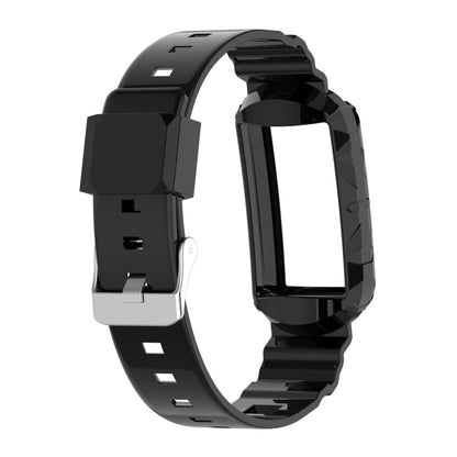 For Fitbit Charge 3 SE Silicone One Body Armor Watch Band(Black) - Watch Bands by buy2fix | Online Shopping UK | buy2fix