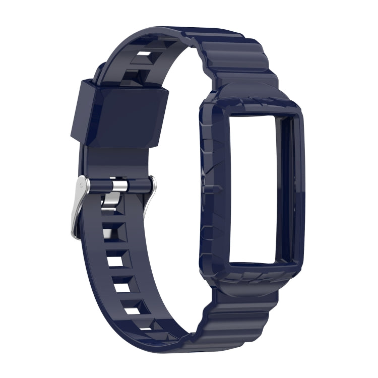 For Fitbit Charge 3 SE Silicone One Body Armor Watch Band(Navy Blue) - Watch Bands by buy2fix | Online Shopping UK | buy2fix