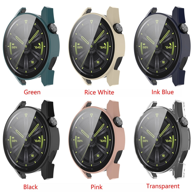 For Huawe Watch GT 3 42mm Shockproof PC Case with Tempered Glass Film(Green) - Watch Cases by buy2fix | Online Shopping UK | buy2fix