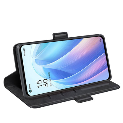 For OPPO Reno7 5G / Find X5 Lite Dual-side Magnetic Flip Leather Case(Black) - OPPO Cases by buy2fix | Online Shopping UK | buy2fix