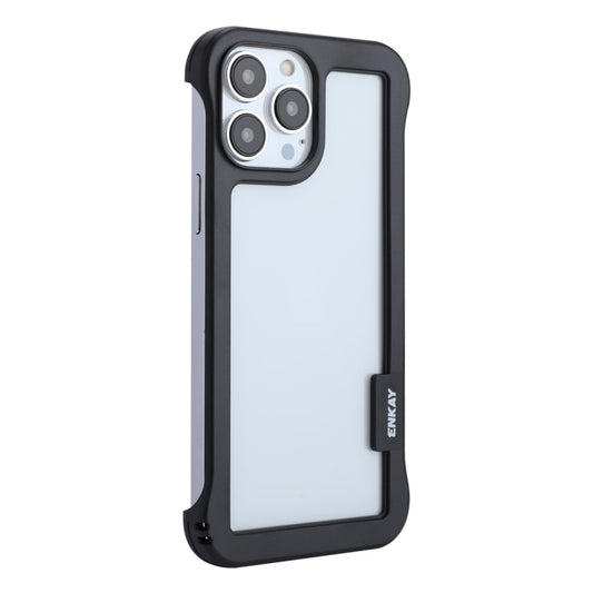 For iPhone 13 Pro ENKAY Frameless Hollow Shockproof PC Case (Black) - iPhone 13 Pro Cases by ENKAY | Online Shopping UK | buy2fix