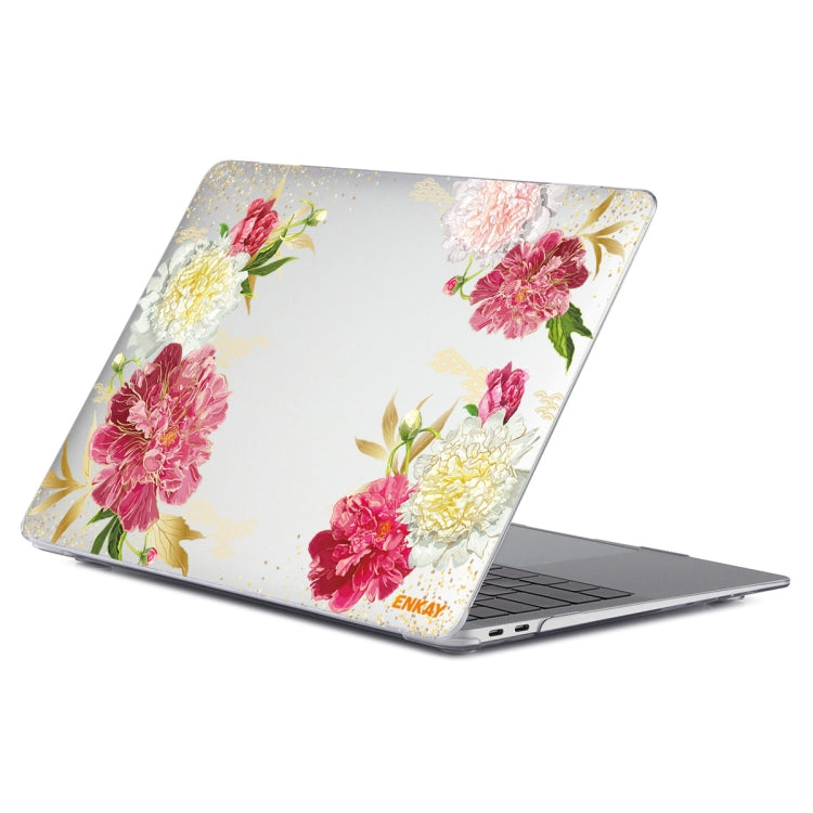 ENKAY Flower Series Pattern Laotop Protective Crystal Case For MacBook Pro 14.2 inch A2442 (2021)(Paeonia) - MacBook Pro Cases by ENKAY | Online Shopping UK | buy2fix