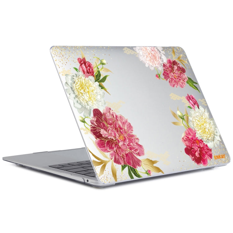 ENKAY Flower Series Pattern Laotop Protective Crystal Case For MacBook Pro 14.2 inch A2442 (2021)(Paeonia) - MacBook Pro Cases by ENKAY | Online Shopping UK | buy2fix