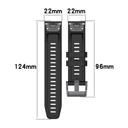 For Garmin Fenix 7 22mm Silicone Solid Color Watch Band(Dark Green) - Watch Bands by buy2fix | Online Shopping UK | buy2fix