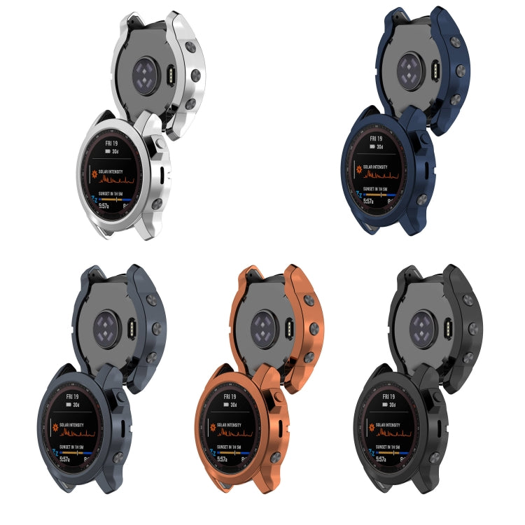 For Garmin Fenix 7 Shockproof TPU Watch Case(Grey) - Watch Cases by buy2fix | Online Shopping UK | buy2fix