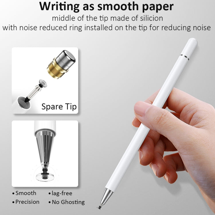 AT-28 Macarone Color Passive Capacitive Pen Mobile Phone Touch Screen Stylus with 2 Pen Head(Black) - Stylus Pen by buy2fix | Online Shopping UK | buy2fix