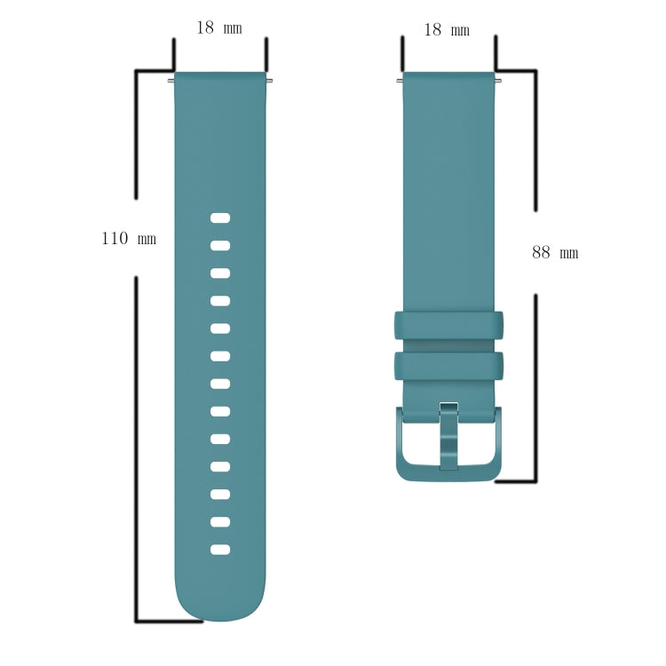 For Garmin Vivoactive 4S 18mm Solid Color Soft Silicone Watch Band(Pine Green) - Watch Bands by buy2fix | Online Shopping UK | buy2fix