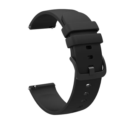 For Amazfit GTR 47mm 22mm Solid Color Soft Silicone Watch Band(Black) - Watch Bands by buy2fix | Online Shopping UK | buy2fix