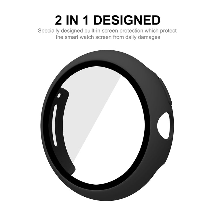 For Google Pixel Watch ENKAY Hat-Prince Full Coverage PC Frame + 9H Tempered Glass Case(Dark Blue) - Watch Cases by buy2fix | Online Shopping UK | buy2fix