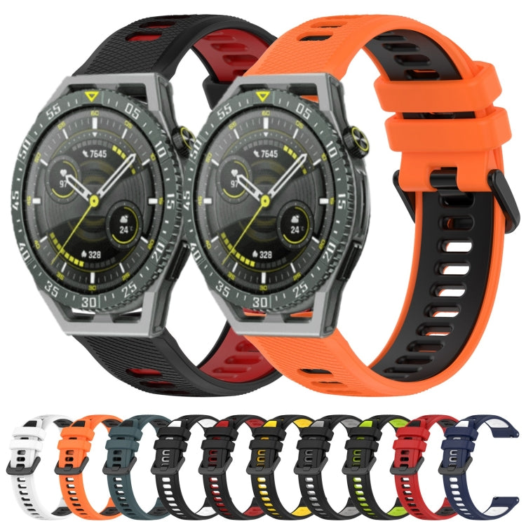For Huawei Watch GT3 SE 22mm Sports Two-Color Silicone Watch Band(Midnight Blue+White) - Watch Bands by buy2fix | Online Shopping UK | buy2fix