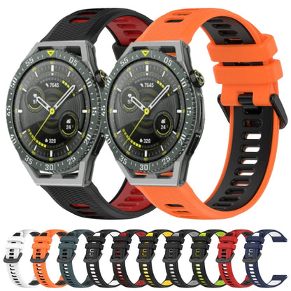 For Honor Magic Watch 2 46mm 22mm Sports Two-Color Silicone Watch Band(Black+Red) - Watch Bands by buy2fix | Online Shopping UK | buy2fix