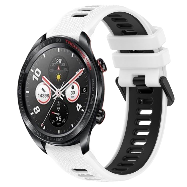 For Honor Watch Dream 22mm Sports Two-Color Silicone Watch Band(White+Black) - Watch Bands by buy2fix | Online Shopping UK | buy2fix