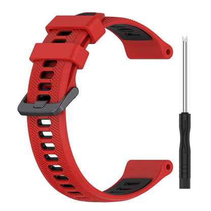 For Garmin Fenix 5 Plus Sports Two-Color Silicone Watch Band(Red+Black) - Watch Bands by buy2fix | Online Shopping UK | buy2fix