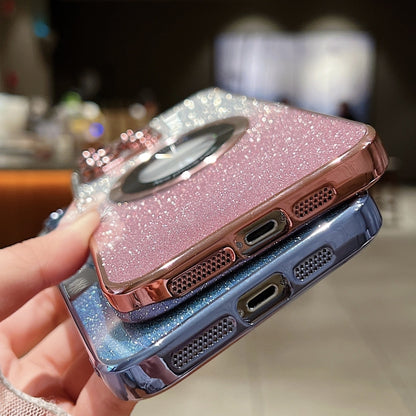 For iPhone 15 Plus MagSafe Gradient Glitter Electroplating TPU Phone Case(Silvery) - iPhone 15 Plus Cases by buy2fix | Online Shopping UK | buy2fix