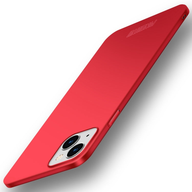 For iPhone 15 PINWUYO Micro-Frosted PC Ultra-thin Hard Phone Case with Magsafe Magnetic Ring(Red) - iPhone 15 Cases by PINWUYO | Online Shopping UK | buy2fix