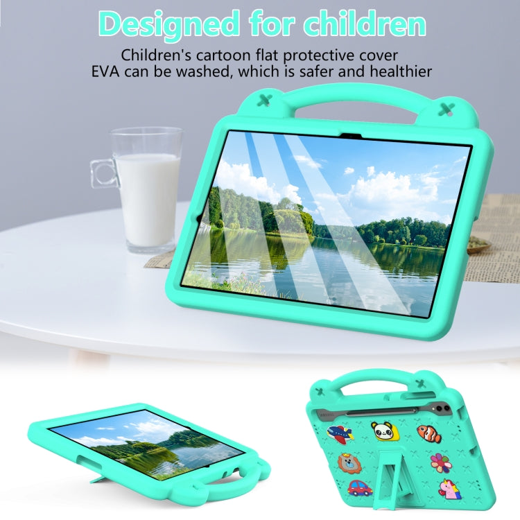 For Samsung Galaxy Tab S9 FE+ 12.4 X610N Handle Kickstand Children EVA Shockproof Tablet Case(Mint Green) - Galaxy Tab S9 FE+ by buy2fix | Online Shopping UK | buy2fix