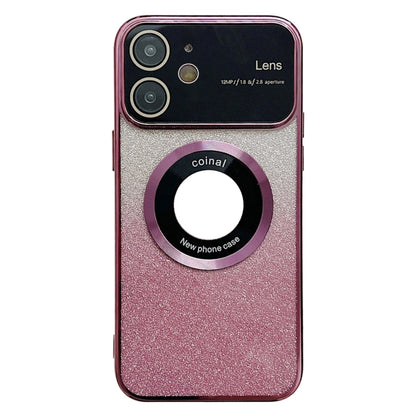 For iPhone 11 Large Window MagSafe Gradient Glitter Electroplating TPU Phone Case(Rose Red) - iPhone 11 Cases by buy2fix | Online Shopping UK | buy2fix