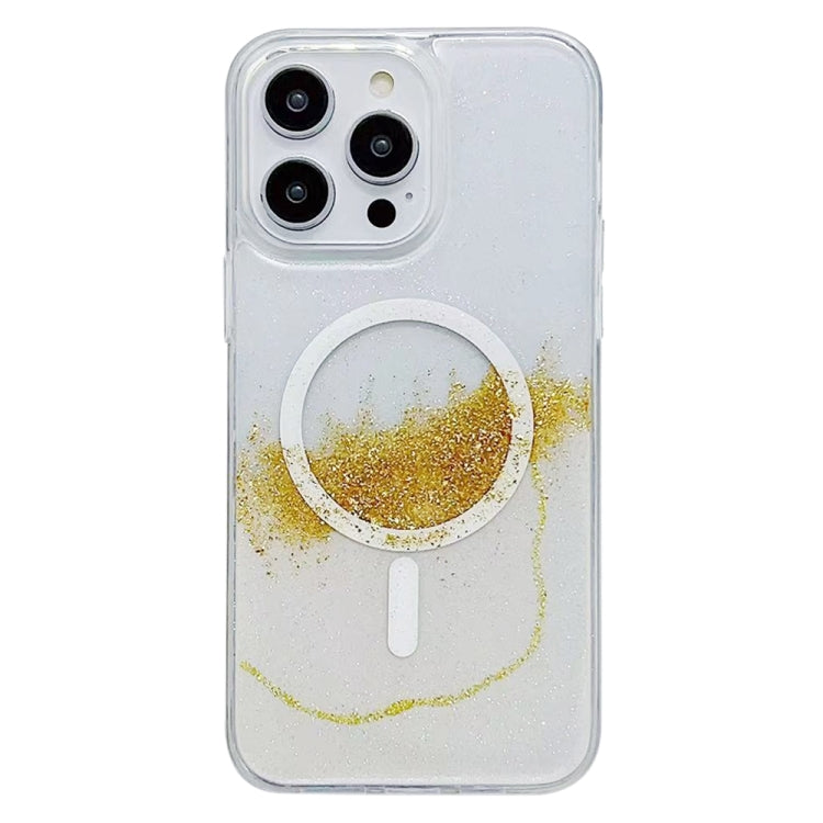 For iPhone 13 Pro MagSafe Gilding Hybrid Clear TPU Phone Case(White) - iPhone 13 Pro Cases by buy2fix | Online Shopping UK | buy2fix