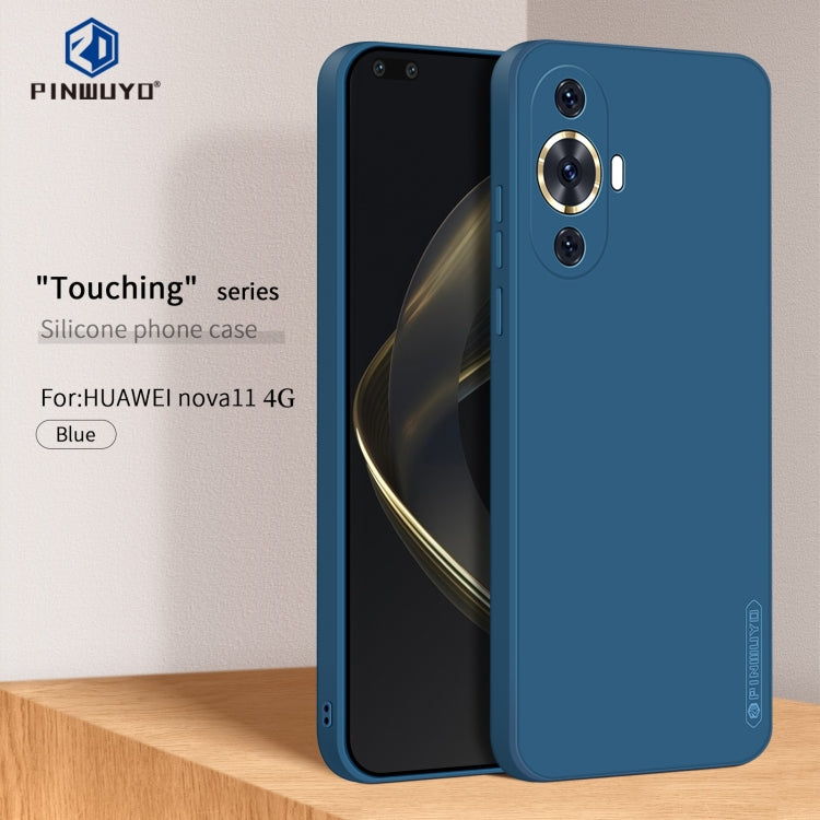 For Huawei nova 11 4G PINWUYO Sense Series Liquid Silicone TPU Phone Case(Blue) - Huawei Cases by PINWUYO | Online Shopping UK | buy2fix