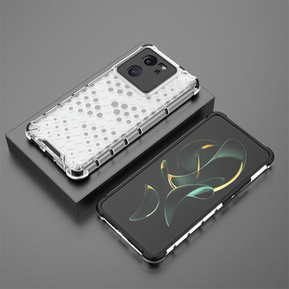 For Xiaomi 13T Shockproof Honeycomb Phone Case(White) - Xiaomi Cases by buy2fix | Online Shopping UK | buy2fix